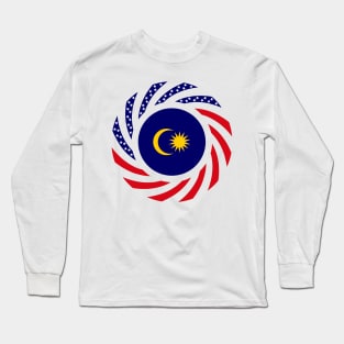 Malaysian American Multinational Patriot Flag Series Long Sleeve T-Shirt